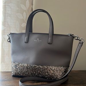 Kate Spade Ina Greta Court Glitter Crossbody Bag Top Handle Handbag